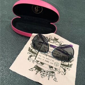 Juicy Couture “Hello Juicy” Oversized Sunglasses Purple Blue w Case